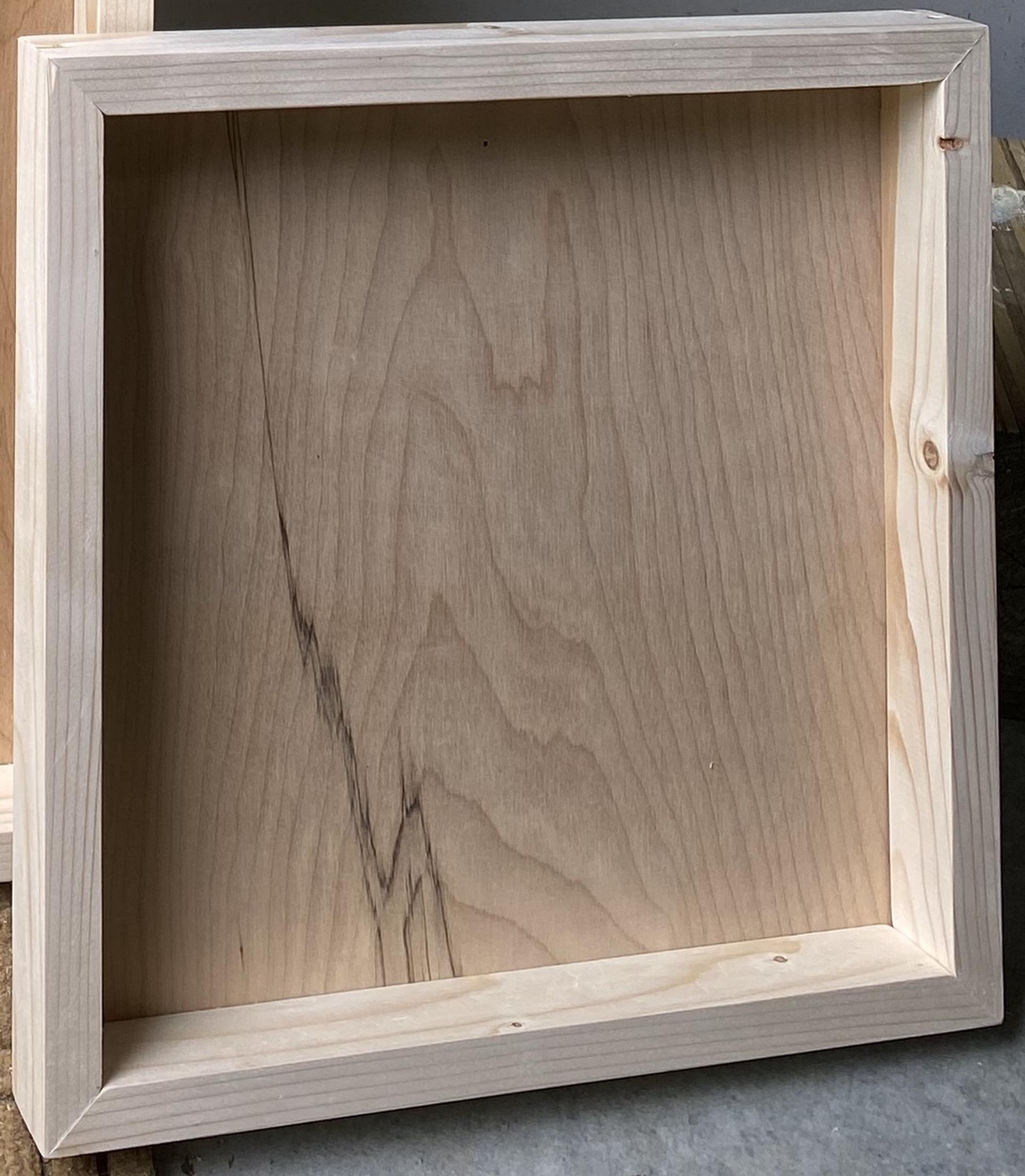 An unfinished wooden frame